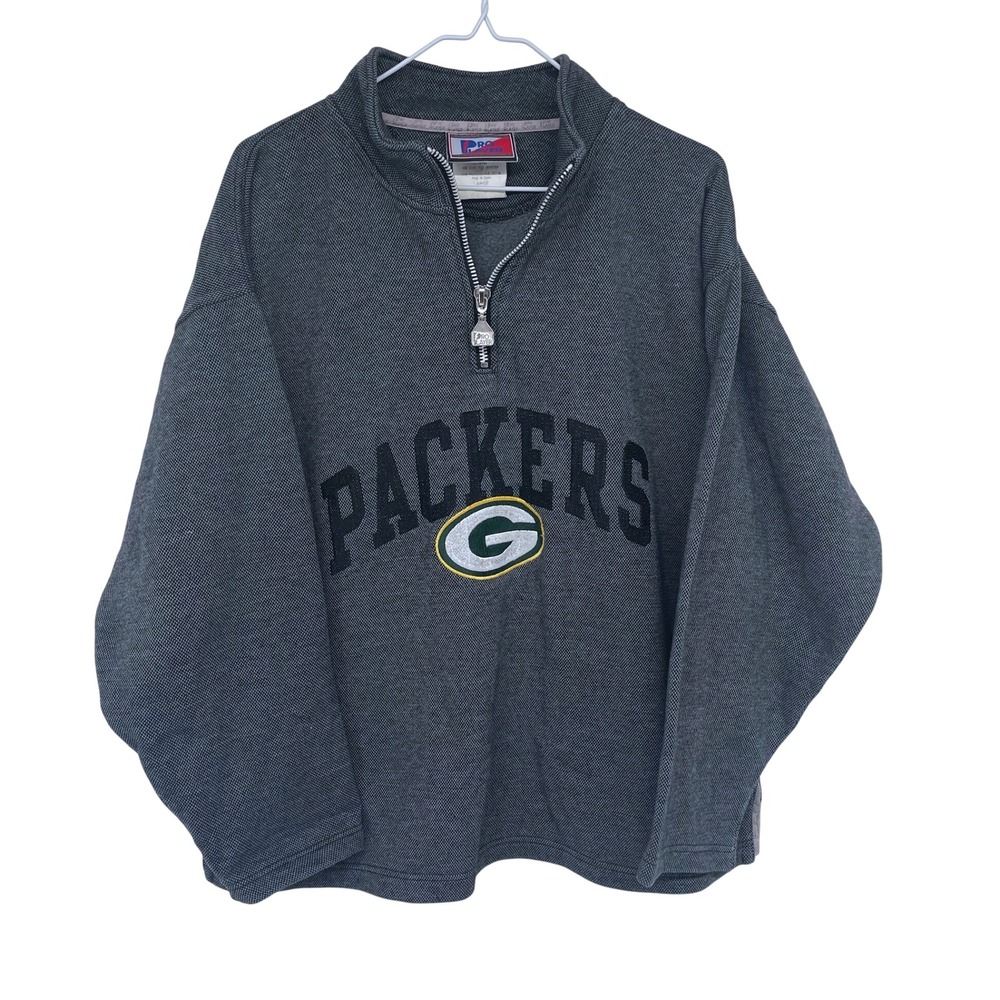 Vintage‎ 90s Green Bay Packers 1/4 Zip Sweatshirt Large Pro Player Embroidered